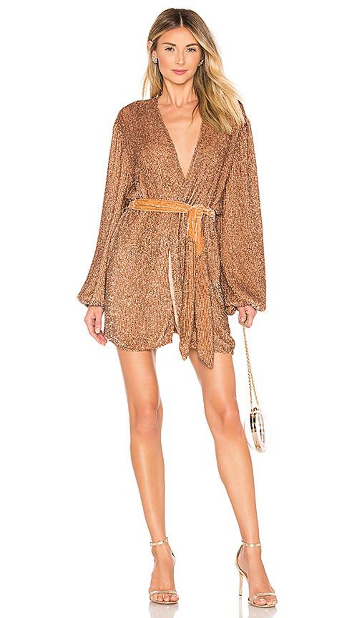RETROFETE - Gabrielle Robe Dress - Mocha - Size 8 for rent on The Volte - main image