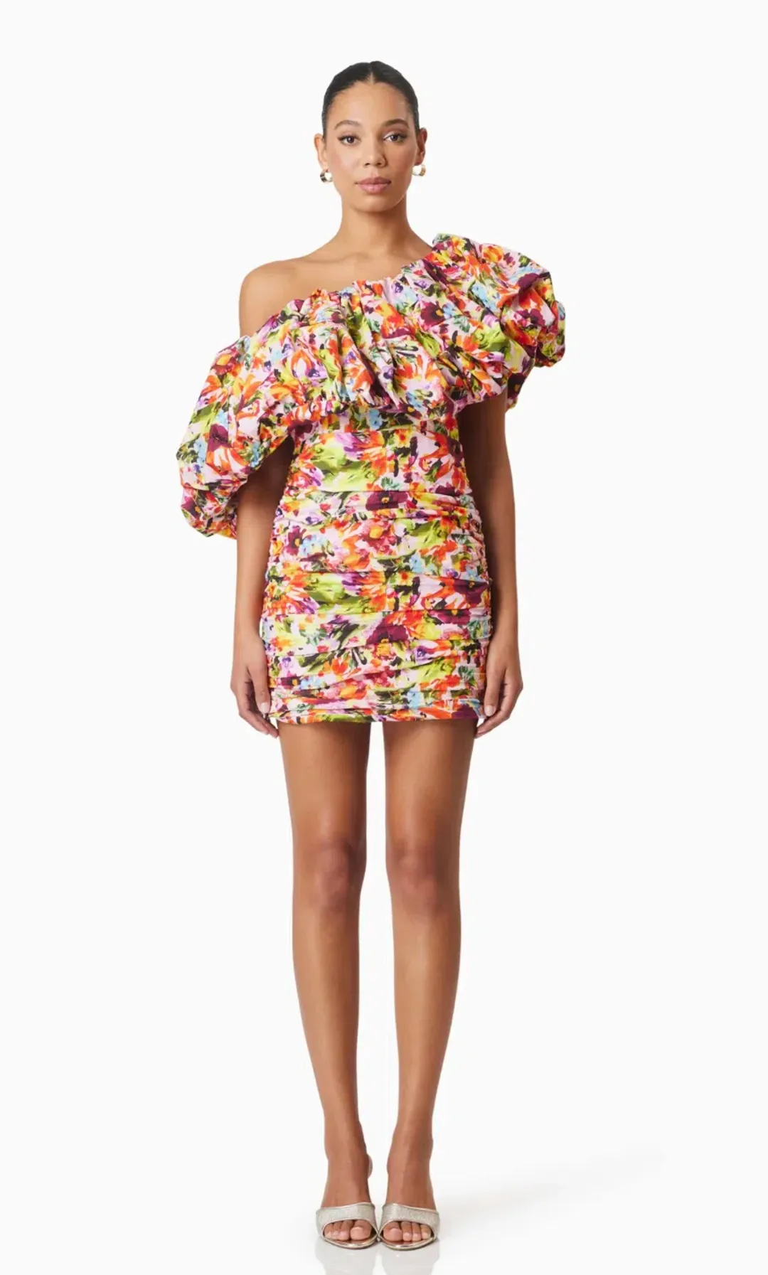 ELLIATT ELIRA PRINTED MINI DRESS IN FLORAL MULTI SIZE XL 14 for rent on The Volte - main image