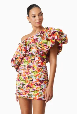 ELLIATT ELIRA PRINTED MINI DRESS IN FLORAL MULTI SIZE XL 14 for rent on The Volte - image 2