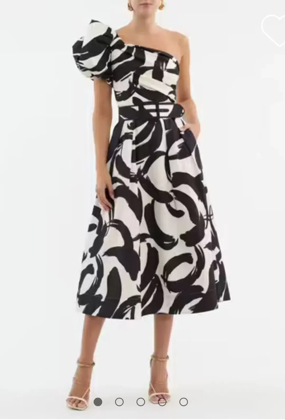 Rebecca Vallance Pompidou One Shoulder Midi Dress Print Size 12 for rent on The Volte - main image