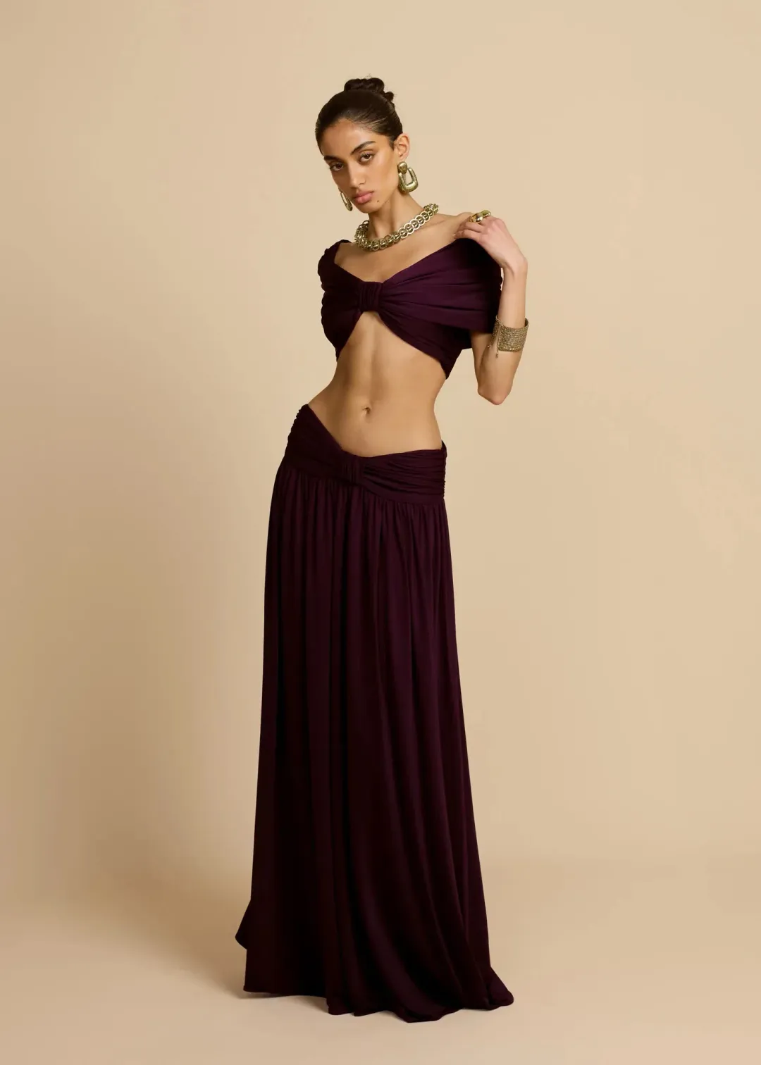 Arcina Ori Alessia Top And Skirt Set In Plum Size 8/ S for rent on The Volte - main image