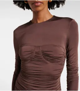 Sir the Label Alessia Draped Maxi Gown Brown Size 0 / AU 6  for rent on The Volte - image 3