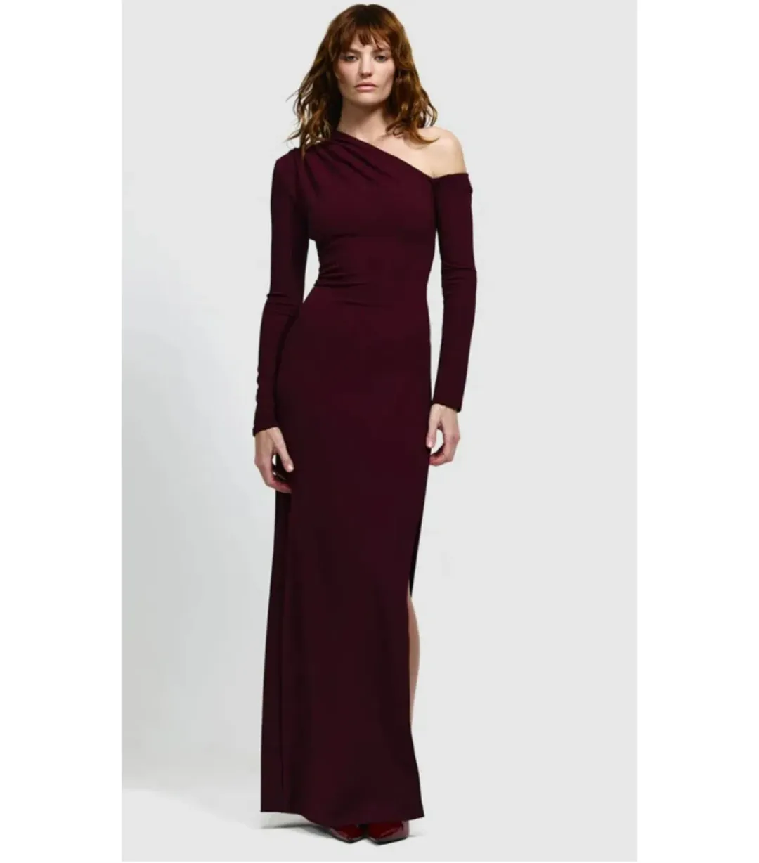 Effie Kats Cayley Maxi Dress Burgundy Size Medium / AU 10 for rent on The Volte - main image