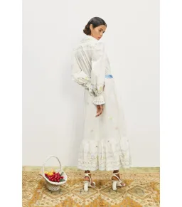 Alemais Giulia Embroidered Midi Dress Cream Size AU 8 for rent on The Volte - image 3