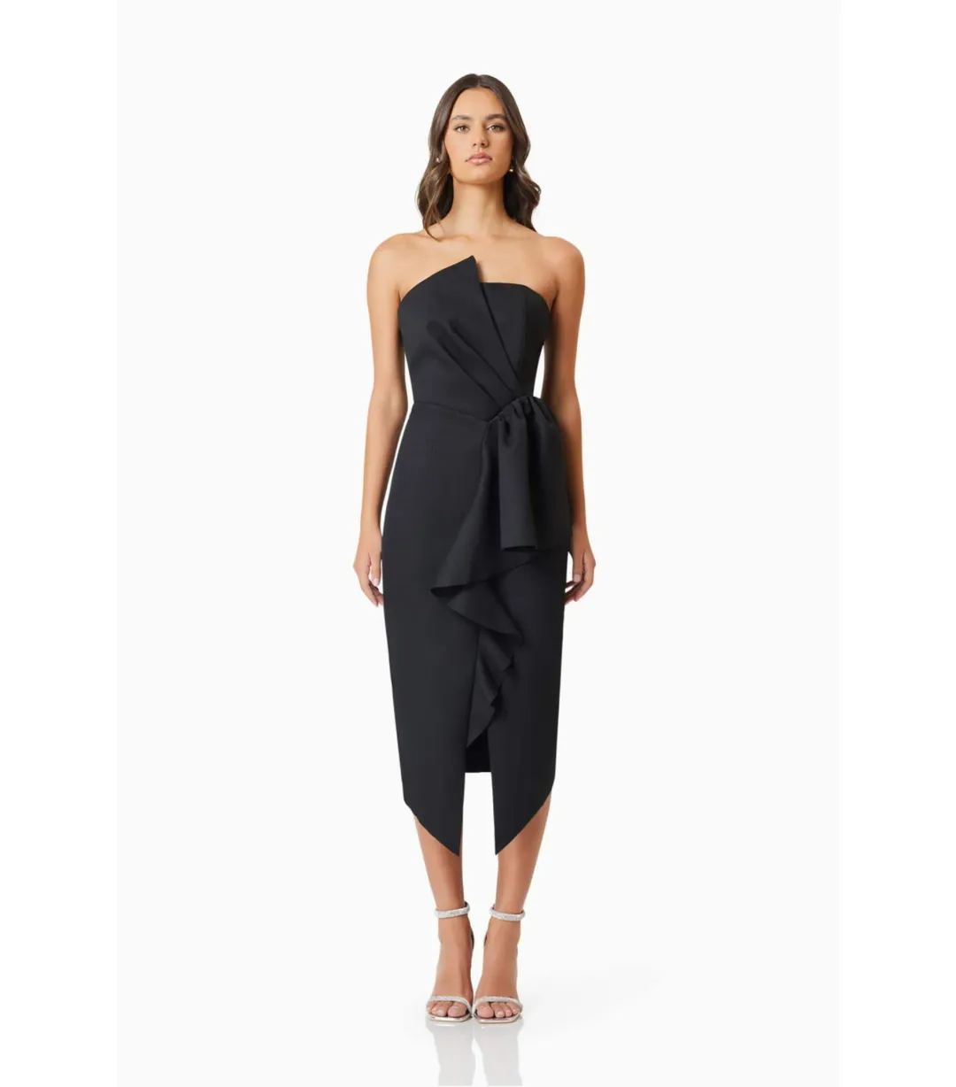 Elliatt Reception Midi Dress Black Size AU 12  for rent on The Volte - main image