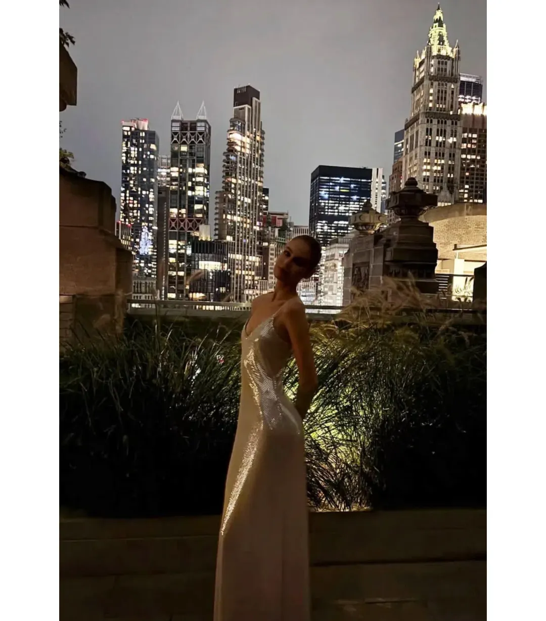 Manning Cartell High Voltage Slip Maxi Dress Nude Silver Sequin Size AU 6  for rent on The Volte - main image