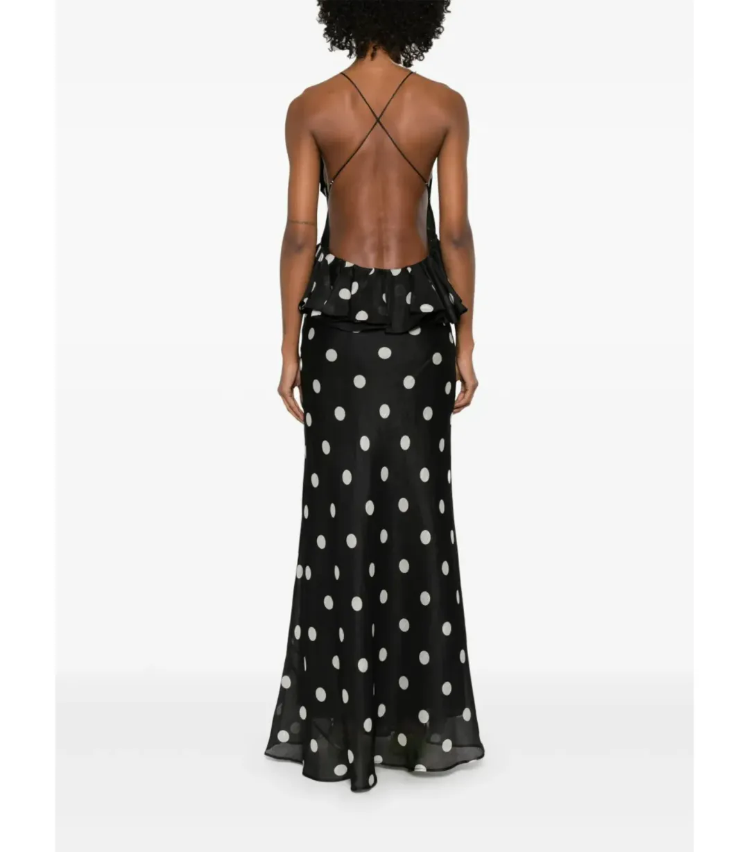 Zimmermann Crush Ruffle Halter Maxi Gown Polka Dot Size 2 / AU 12 for rent on The Volte - main image