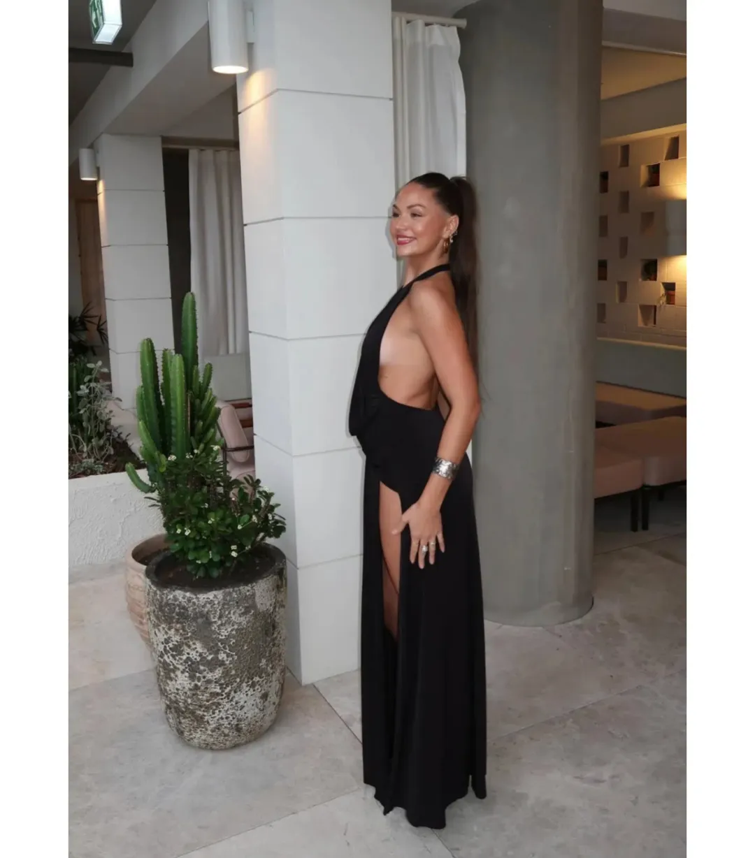 Natalie Rolt Winona Maxi Gown Black Size AU 10 for rent on The Volte - main image