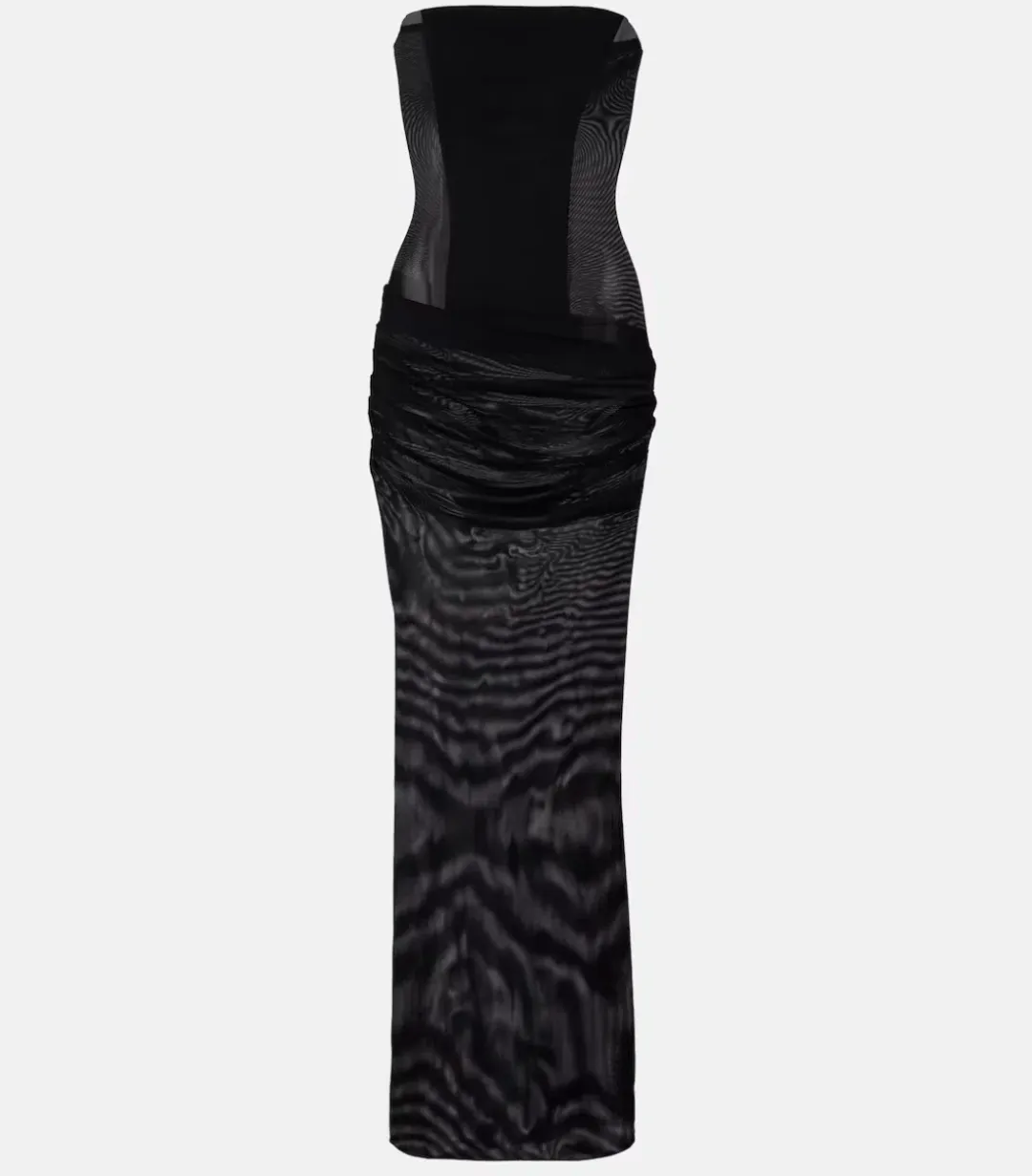 ALEX PERRY SHEER STRAPLESS CORSET DRESS IN BLACK STRETCH MESH AU 10 | Evening, Gala & Black Tie Dress for rent on The Volte - main image