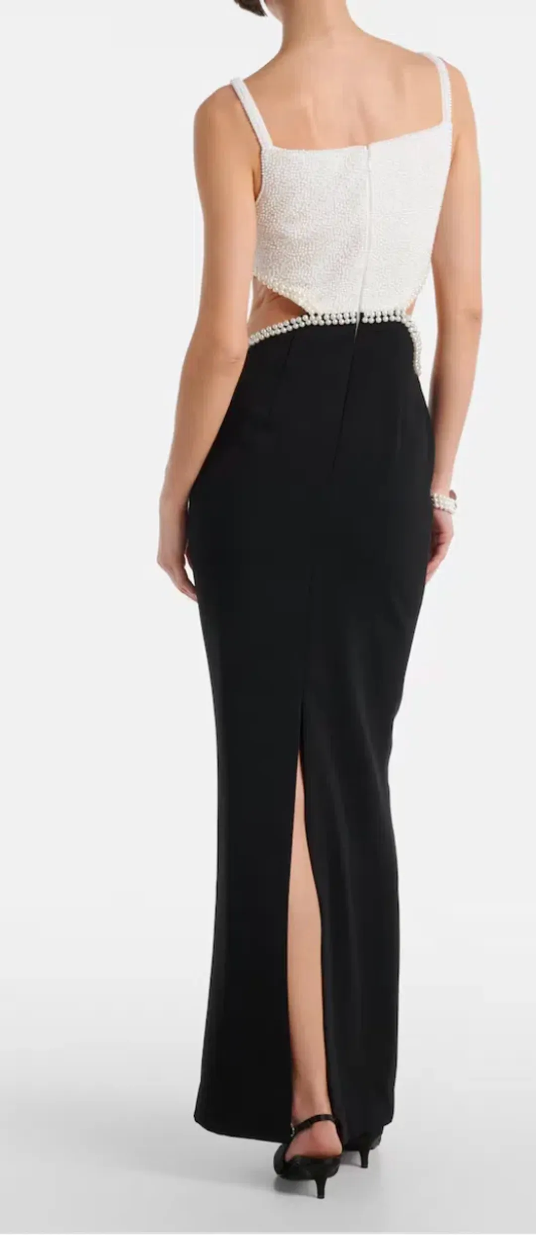 Self Portrait Faux Pearl Cutout Crepe Gown  for rent on The Volte - main image