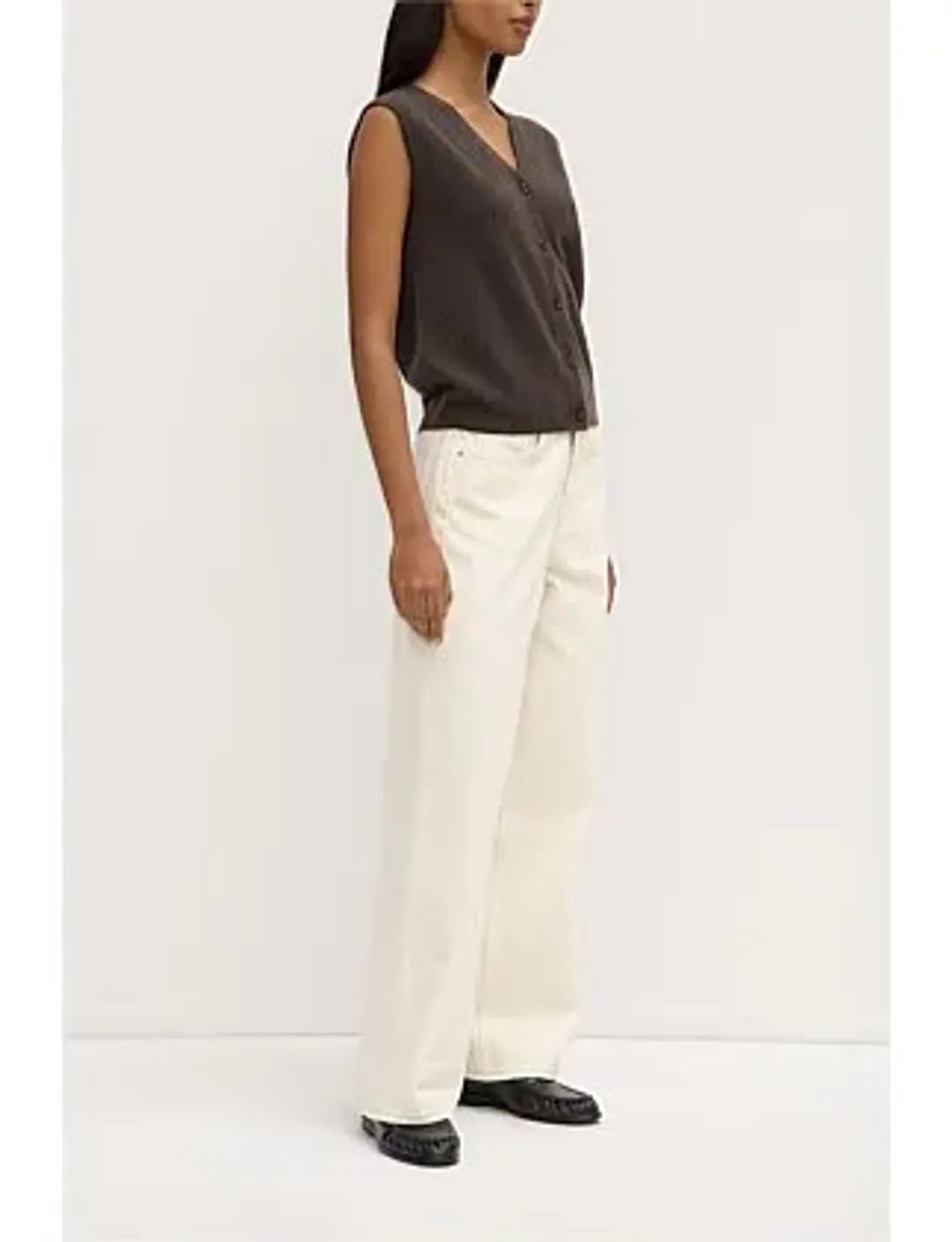 Assembly Label Lara Cashmere Knit Tank Ganache Marle Beige Size 8 for rent on The Volte - main image