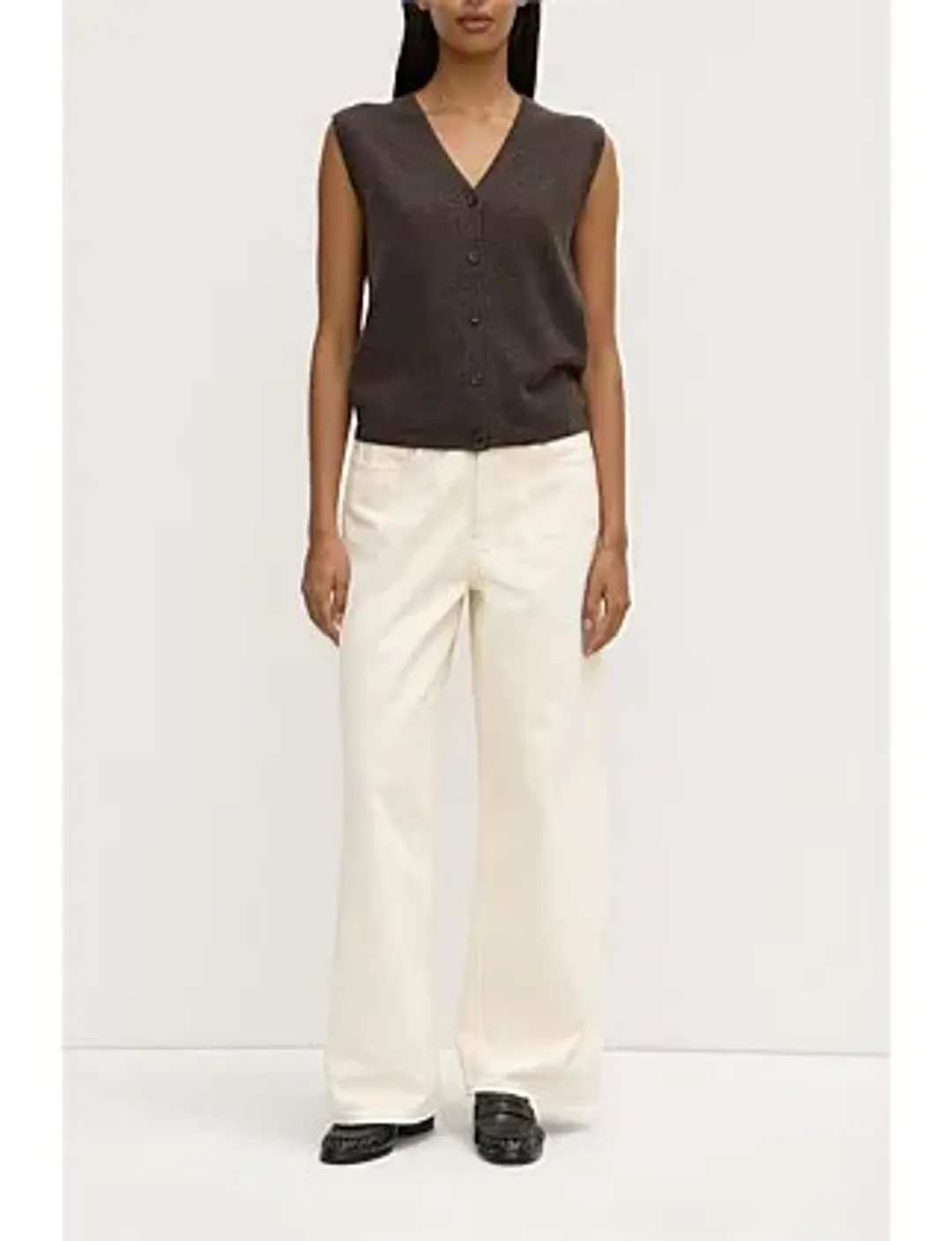 Assembly Label Lara Cashmere Knit Tank Ganache Marle Beige Size 8 for rent on The Volte - main image