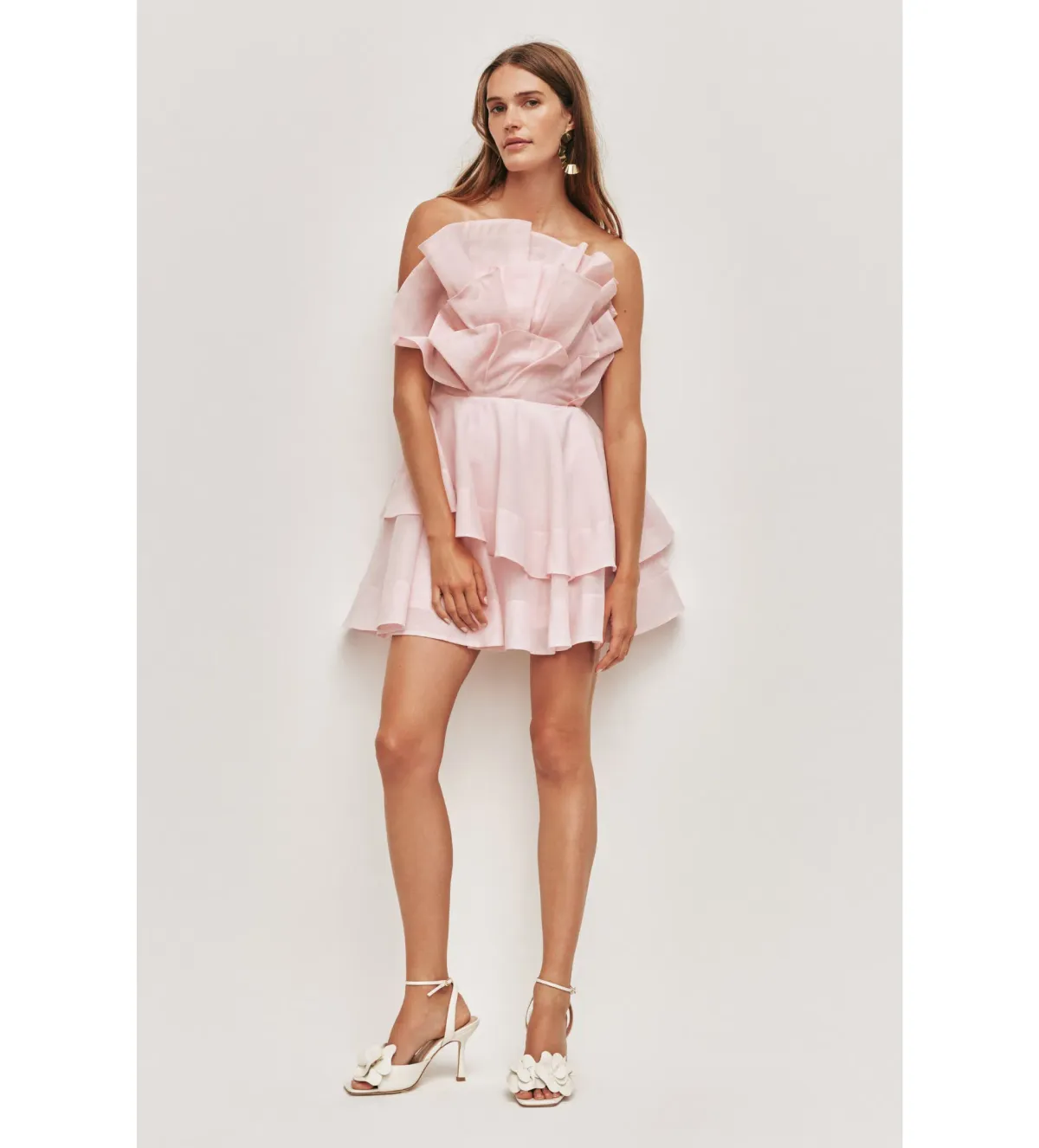 AJE Selestia Mini Dress Ash Pink Size 12 for rent on The Volte - main image