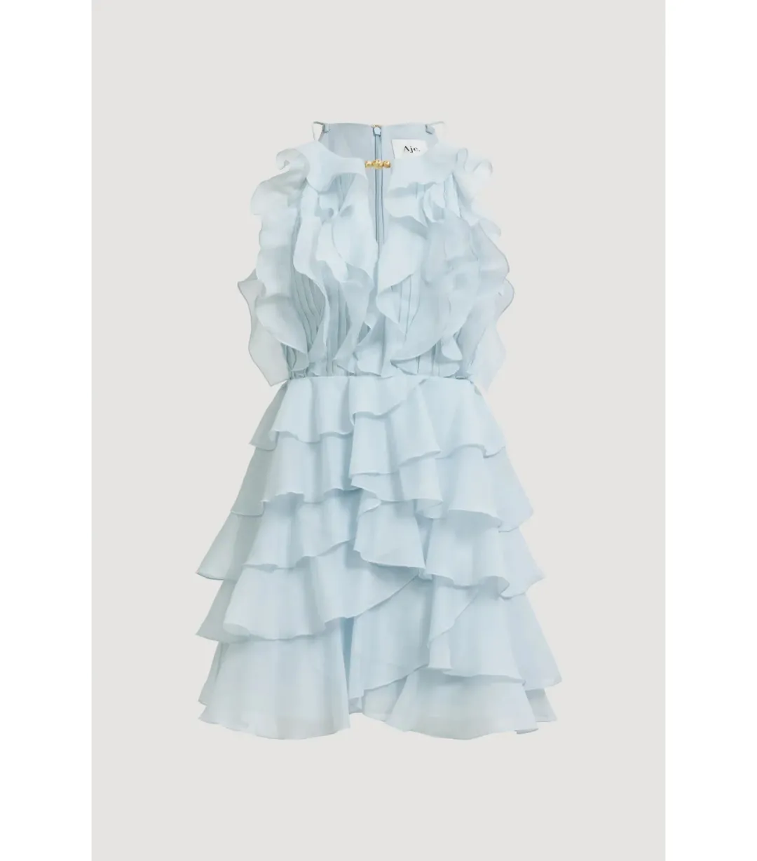 Aje Cleo Mini Dress Silver Blue Size 12 for rent on The Volte - main image