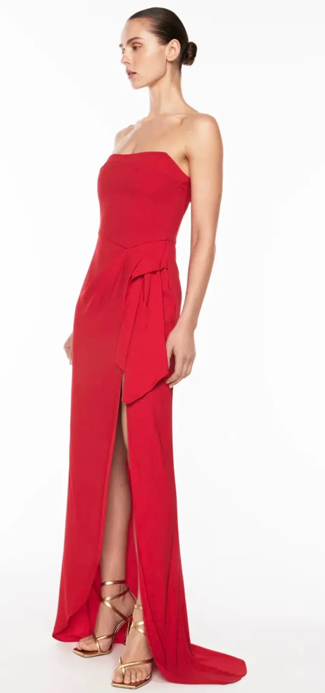 Manning Cartell Asymmetrical Games Strapless Gown Red Size 8 for rent on The Volte - main image