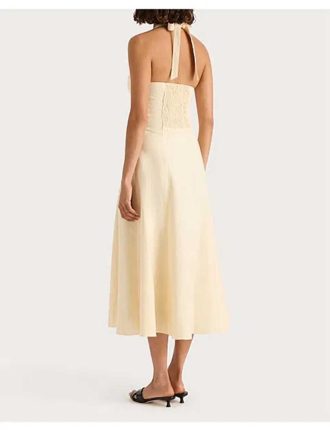 Faithfull the Brand  Marais Midi Dress Yellow Size 6  for rent on The Volte - main image