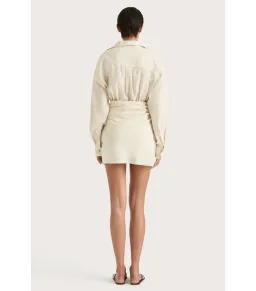 Faithfull Laria Pinstripe Mini Dress Neutral Size XS / AU 6 for rent on The Volte - image 3