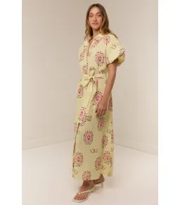 Palm Noosa Marla Maxi Dress in Savanna Tile Yellow Size AU 8 for rent on The Volte - image 2