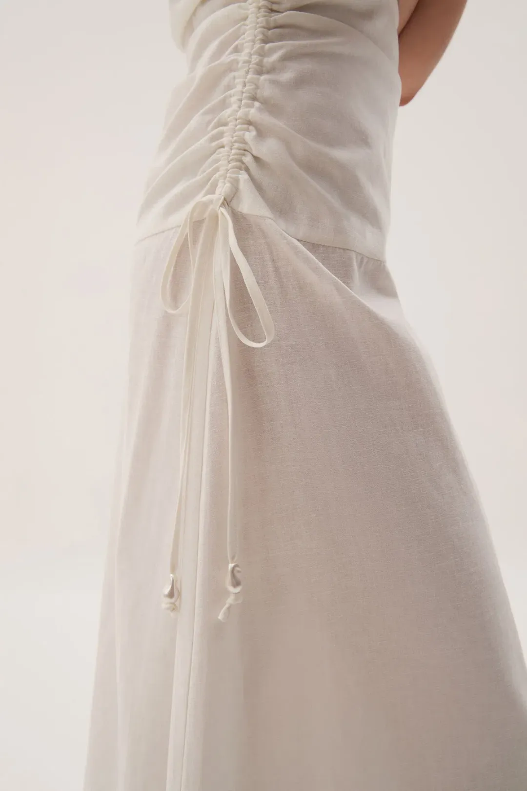 Aje White Daze One Shoulder Maxi Dress White Size AU 6 for rent on The Volte - main image