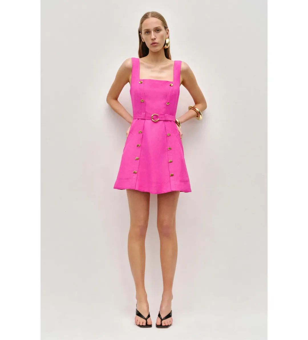 Aje Prisma Utility Mini Dress in Cerise Pink Size AU14 for rent on The Volte - main image