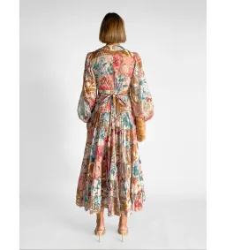 Zimmermann Cassia Patchwork Wrap Midi Dress Print Size 2/AU12 for rent on The Volte - image 3