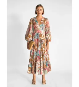Zimmermann Cassia Patchwork Wrap Midi Dress Print Size 2/AU12 for rent on The Volte - image 2