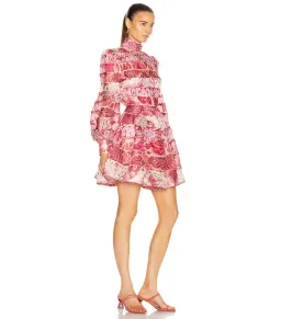 Zimmermann Wavelength Spliced Mini Dress Pink Size 1 / AU 10 for rent on The Volte - image 2
