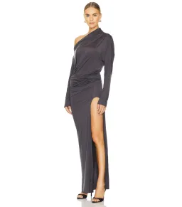 Hours Theo Maxi Dress Charcoal Gray Size S / AU 8 for rent on The Volte - image 2