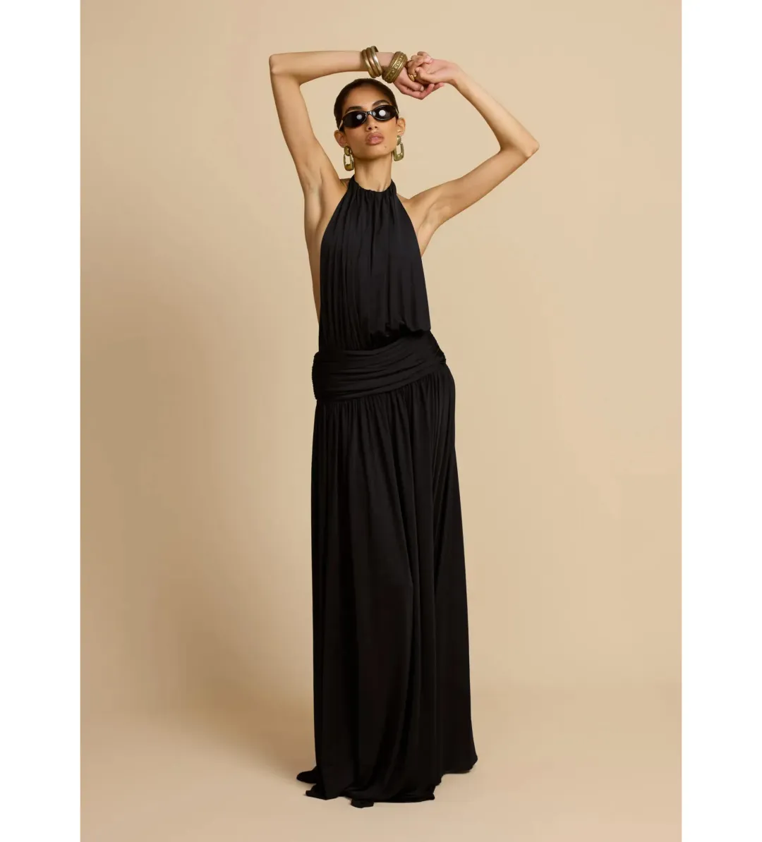 Arcina Ori Santina Maxi Dress in black Size 6  for rent on The Volte - main image