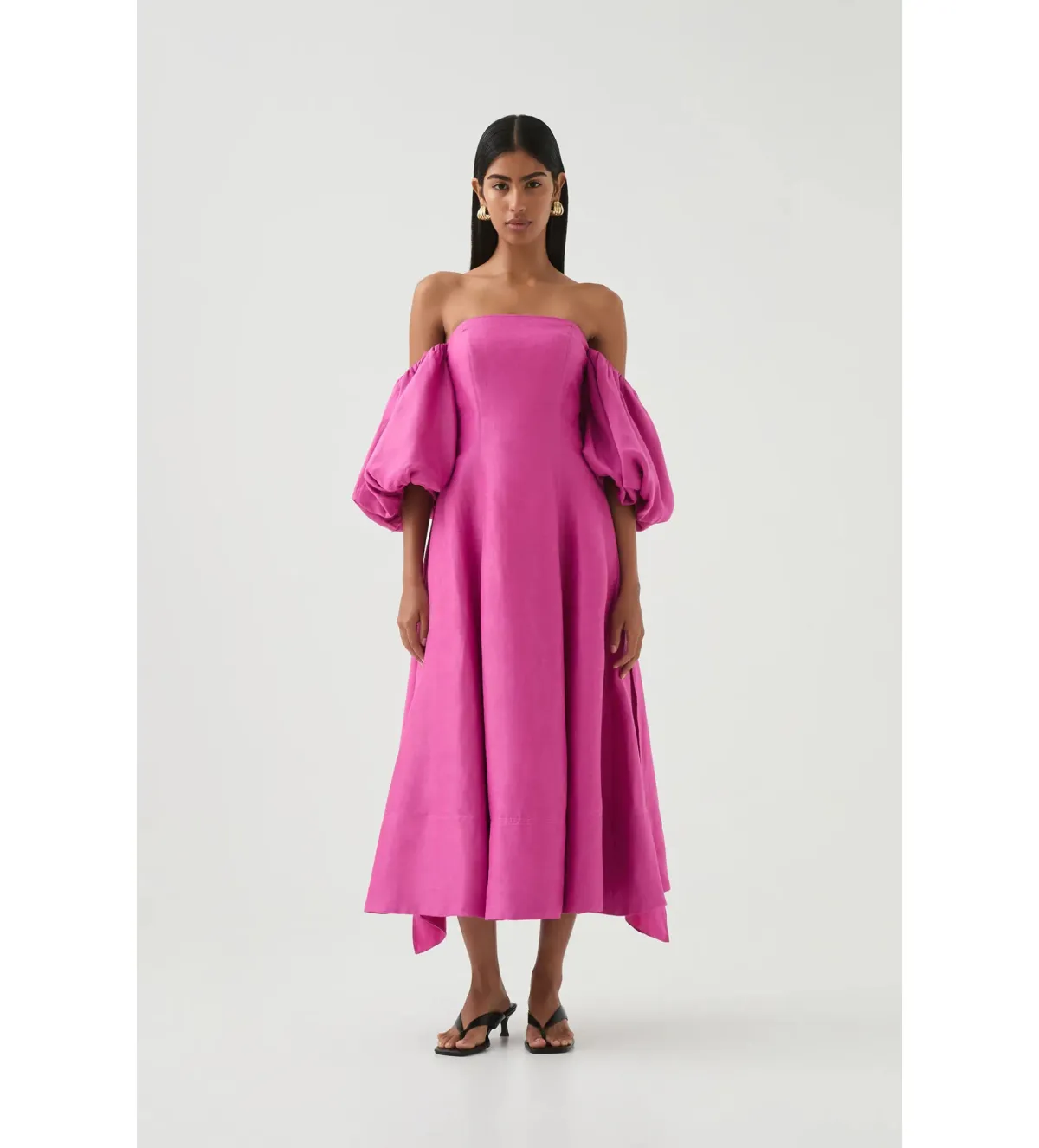 Aje Incarnation Midi Dress Magenta Size 10 for rent on The Volte - main image