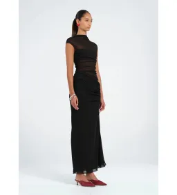 Benni Milo Mesh Maxi Dress in Black Size 8 for rent on The Volte - image 2