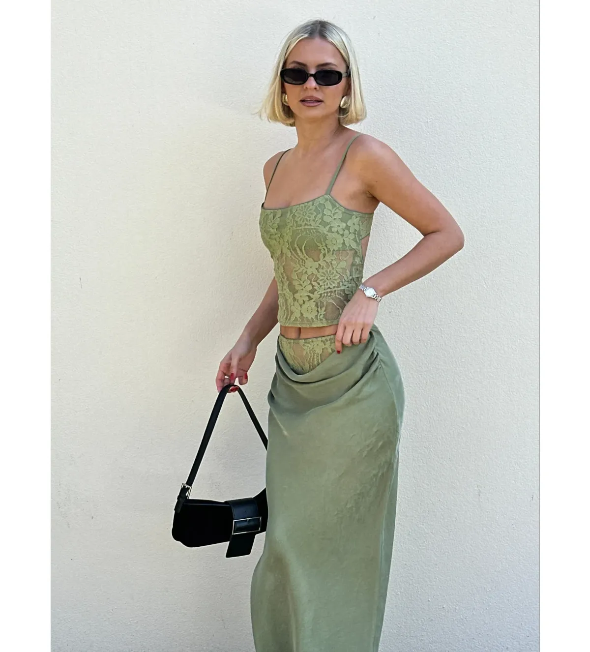 Benni Miko Maxi Set in Pear Size 8 for rent on The Volte - main image