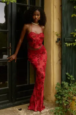 Bydee Aurelie Top and Fleurie Maxi Skirt Set in Rose Size XS/AU6 for rent on The Volte - image 11