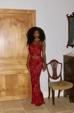 Bydee Aurelie Top and Fleurie Maxi Skirt Set in Rose Size XS/AU6 for rent on The Volte - image 2
