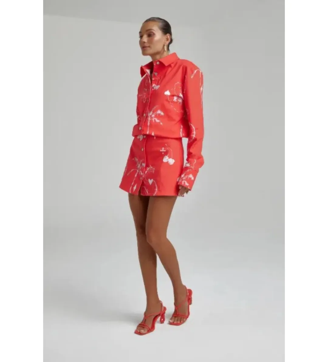 Summi Summi Denim Mini Dress Red Dragon of Hearts Size XL AU 14 for rent on The Volte - main image