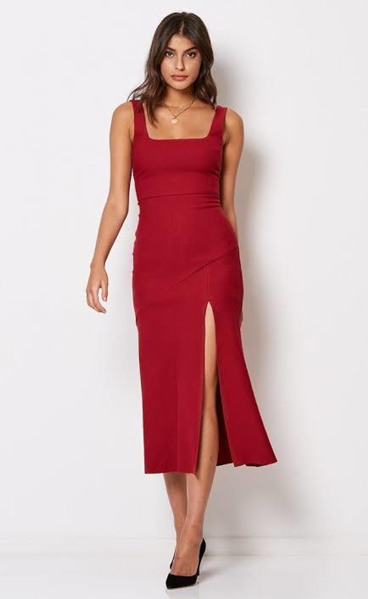 Bec and Bridge Schiffer Midi Dress Red Size 8 for rent on The Volte - main image