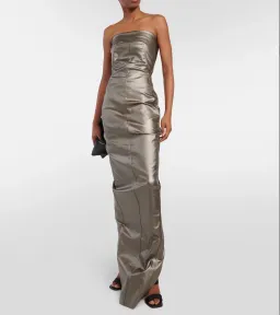 Rick Owens Lido Denim Bustier Gown Gun Metal Size 8  for rent on The Volte - image 2