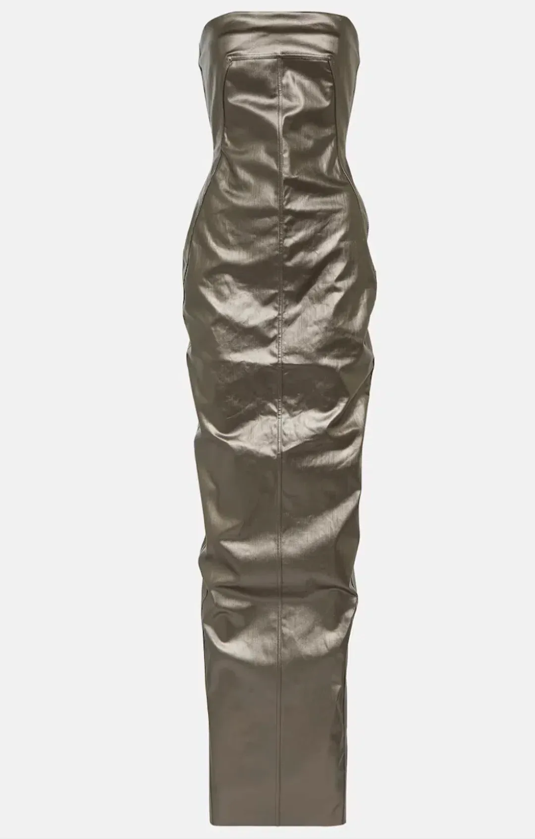 Rick Owens Lido Denim Bustier Gown Gun Metal Size 8  for rent on The Volte - main image
