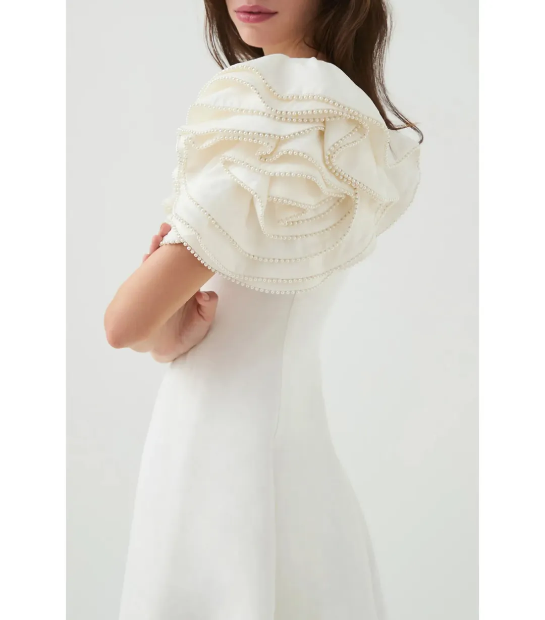 Aje Twyla Midi Dress Ivory Size AU 8 for rent on The Volte - main image
