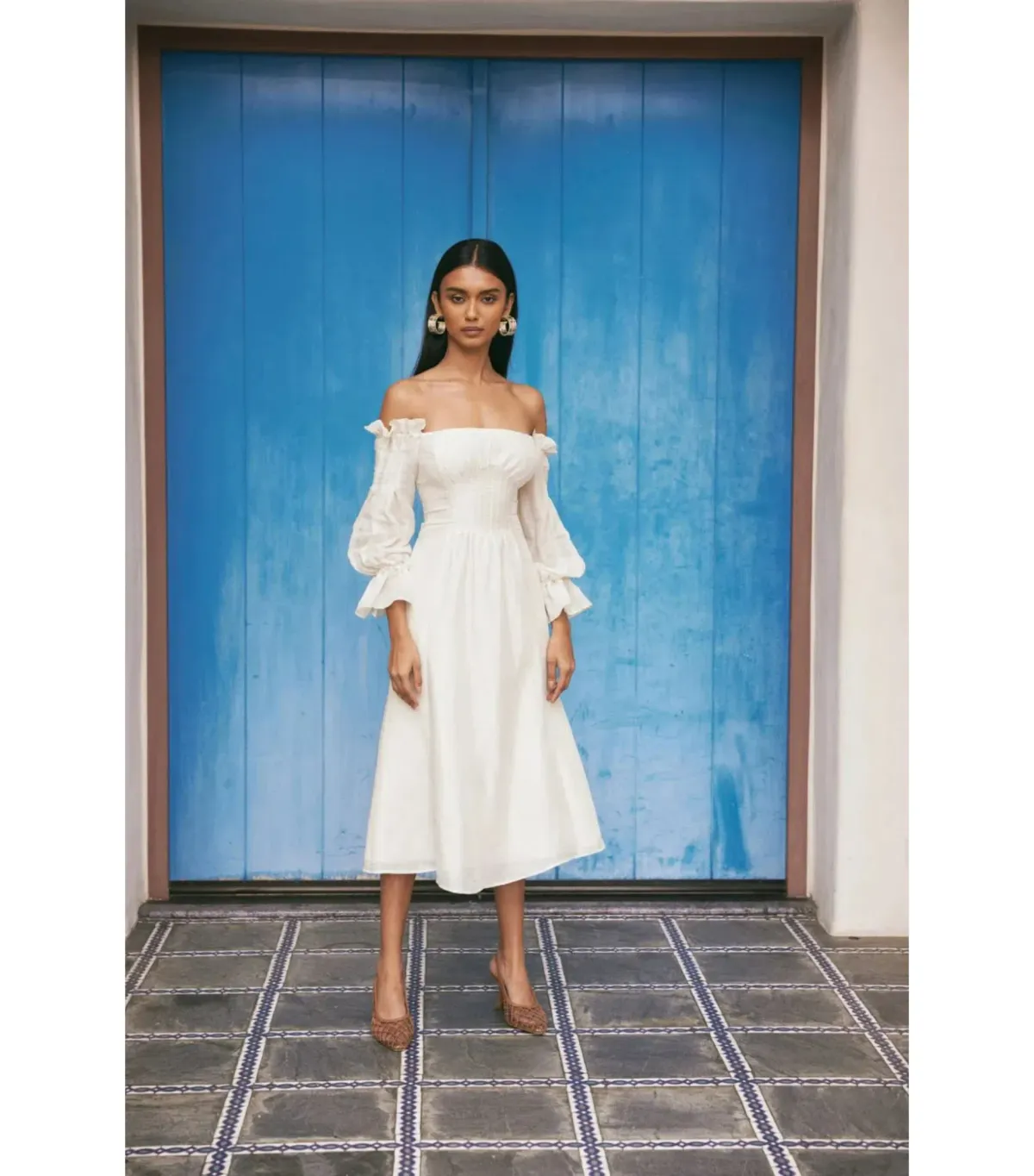 Cult Gaia Ida Midi Dress White Size AU 12 for rent on The Volte - main image