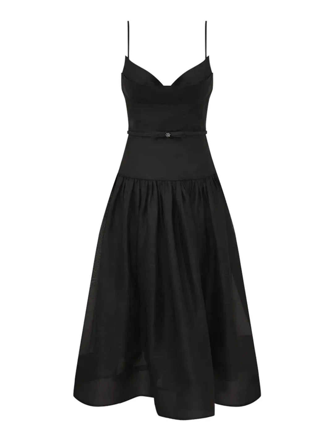 Zimmermann Rebellion Fitted Picnic Midi Dress Black Size 2 AU 12  for rent on The Volte - main image