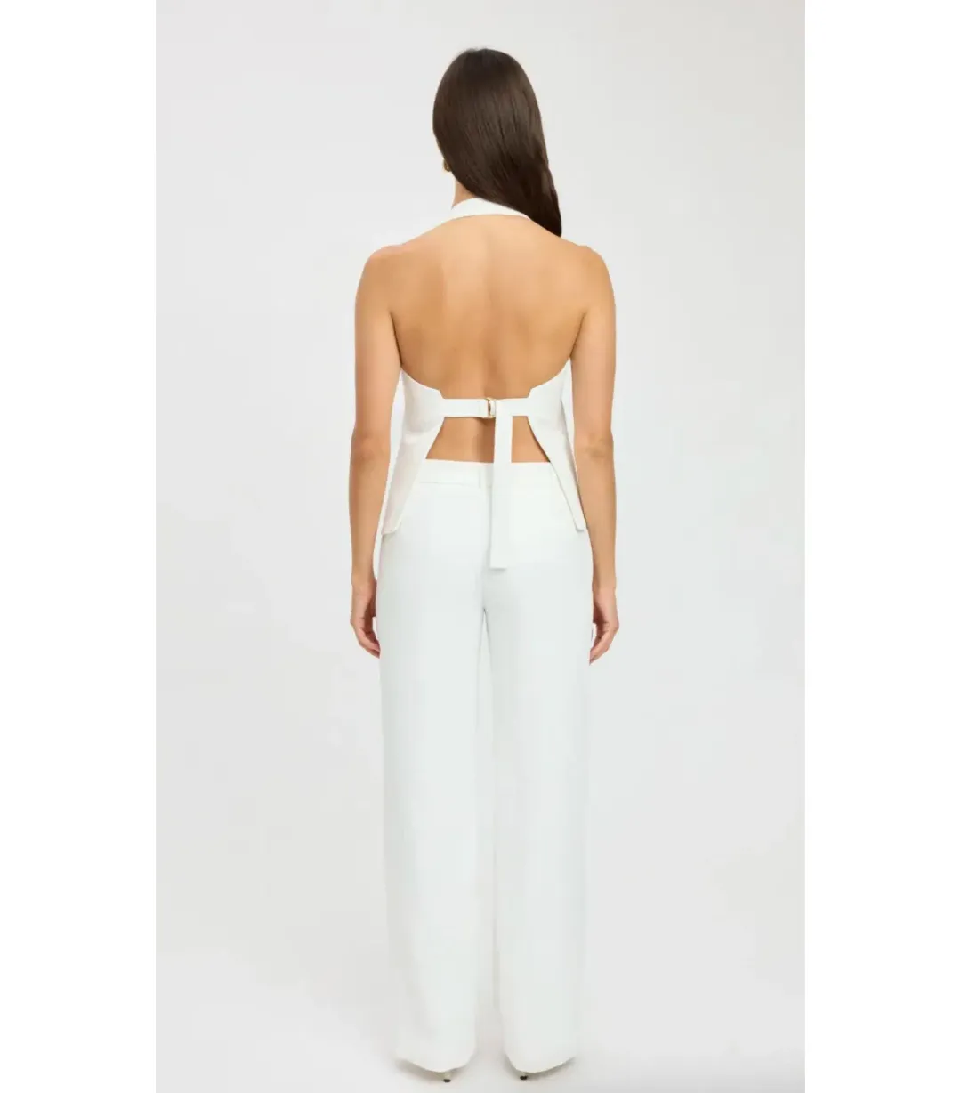 Kookai Ariel Buckle Halter Top and Pants Set White Size AU 10 for rent on The Volte - main image