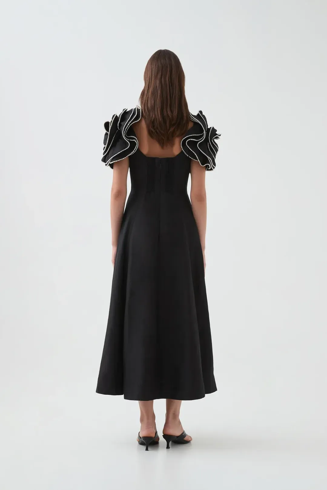 Aje Twyla Midi Dress Black Size AU 16 for rent on The Volte - main image