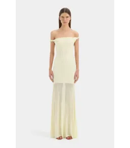 Sir the Label Elia Off Shoulder Twist Maxi Dress in Lemon Sorbet Size 0 / AU 6 for rent on The Volte - image 1