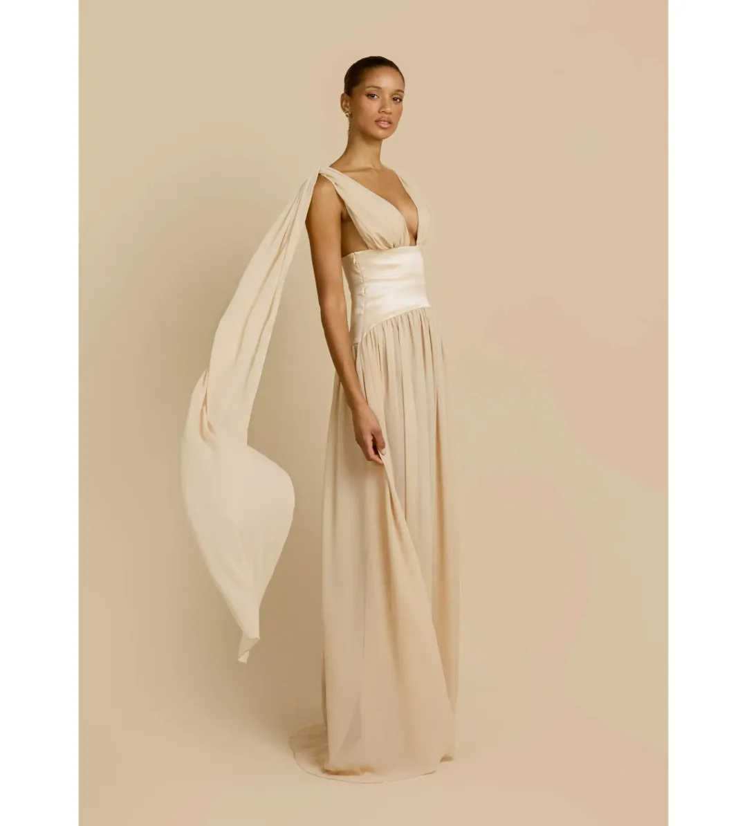 Arcina Ori Ramona Maxi Dress Champagne Size S/AU 8 for rent on The Volte - main image
