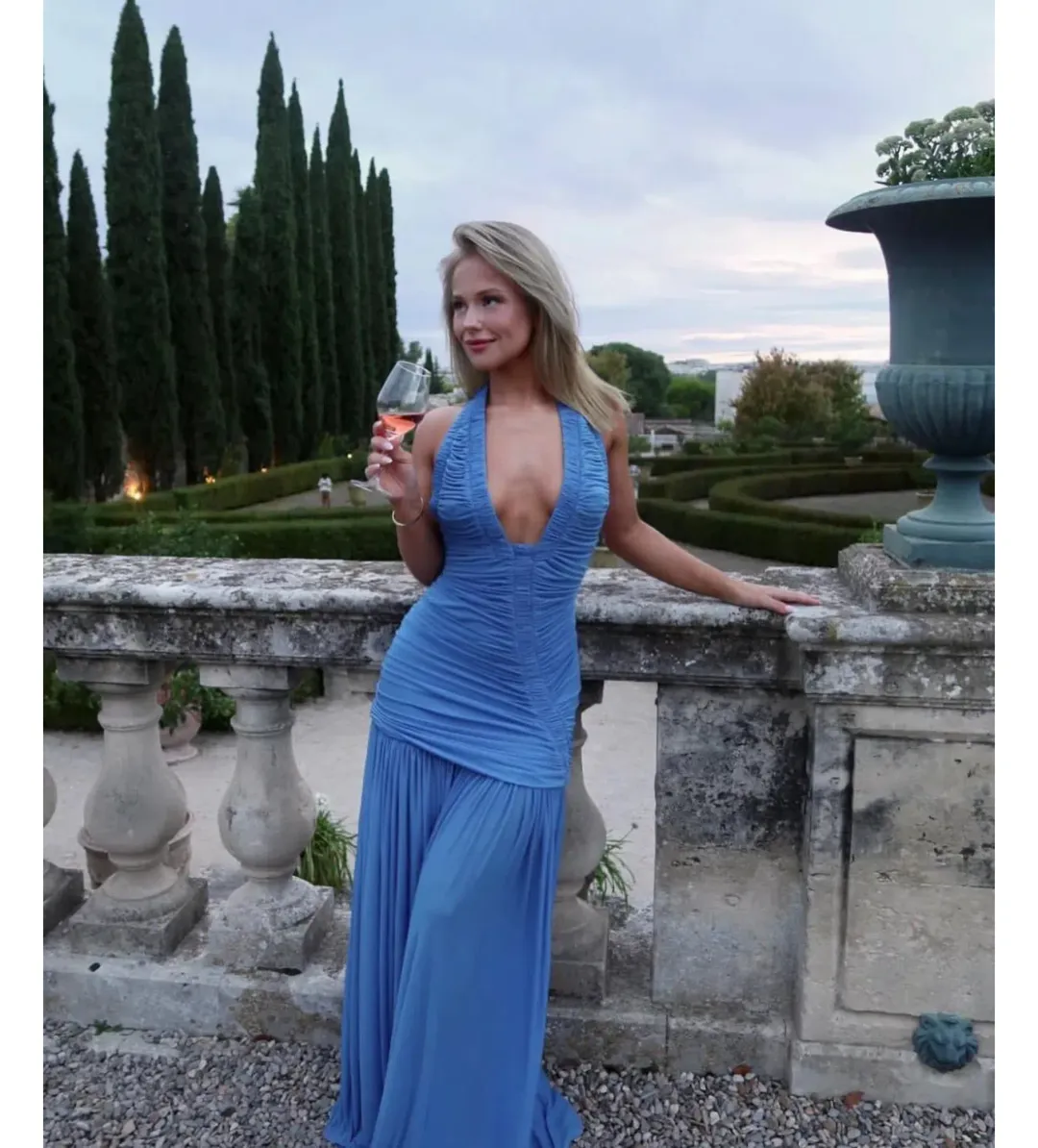 Christopher Esber Orion Gown Lapis Size 8 for rent on The Volte - main image