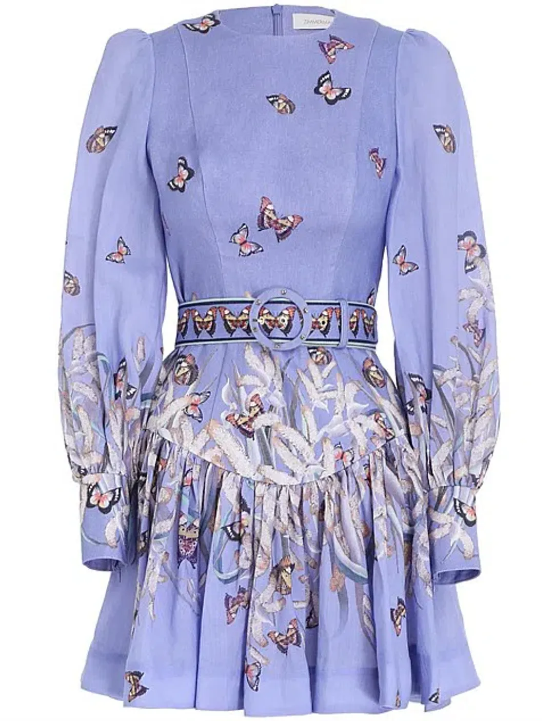Zimmermann Botanica Belted Mini Dress in  Pandanus Size AU 10 for rent on The Volte - main image