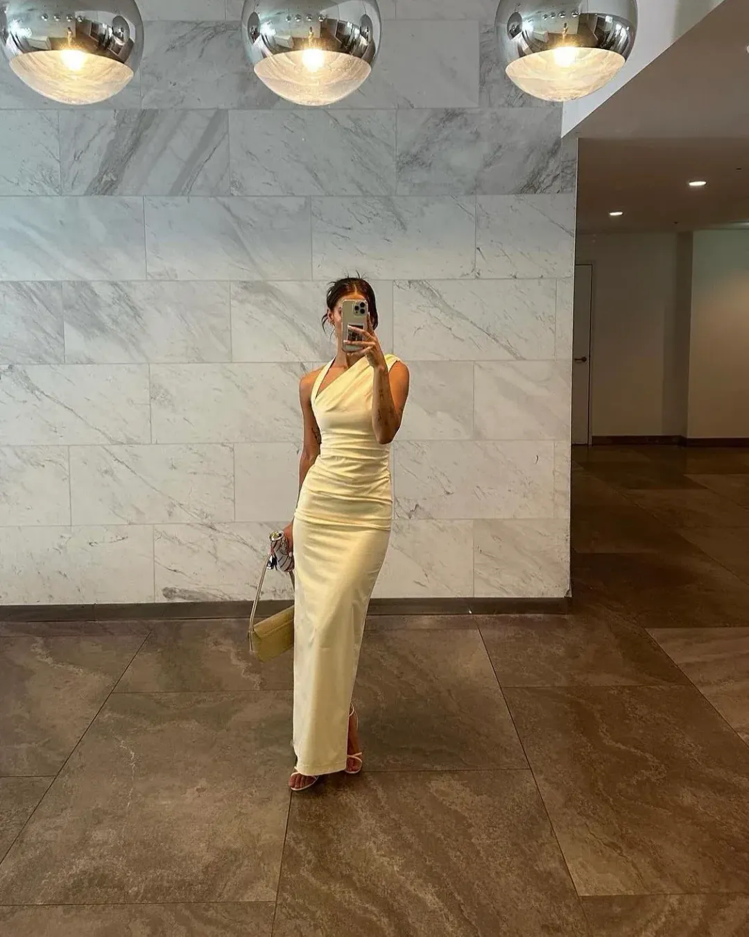 Sir The Label Giacomo Gathered Gown in Butter Yellow Size 2/AU10 for rent on The Volte - main image