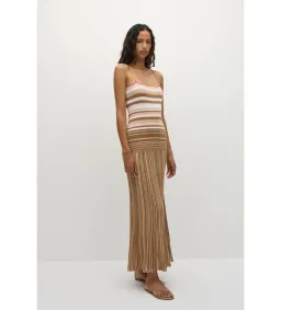 Faithful The Brand Esenia Knit Dress in Puce Sepia Stripe Size M/AU10 for rent on The Volte - image 2