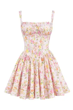House of CB Natassia Cotton Mini Dress in Pink Meadow Print Size M / AU 10 for rent on The Volte - image 3